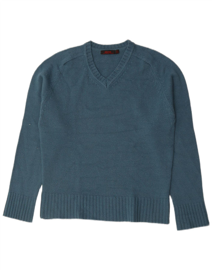 Zara Herre V-hals sweater Stor Blå Akryl