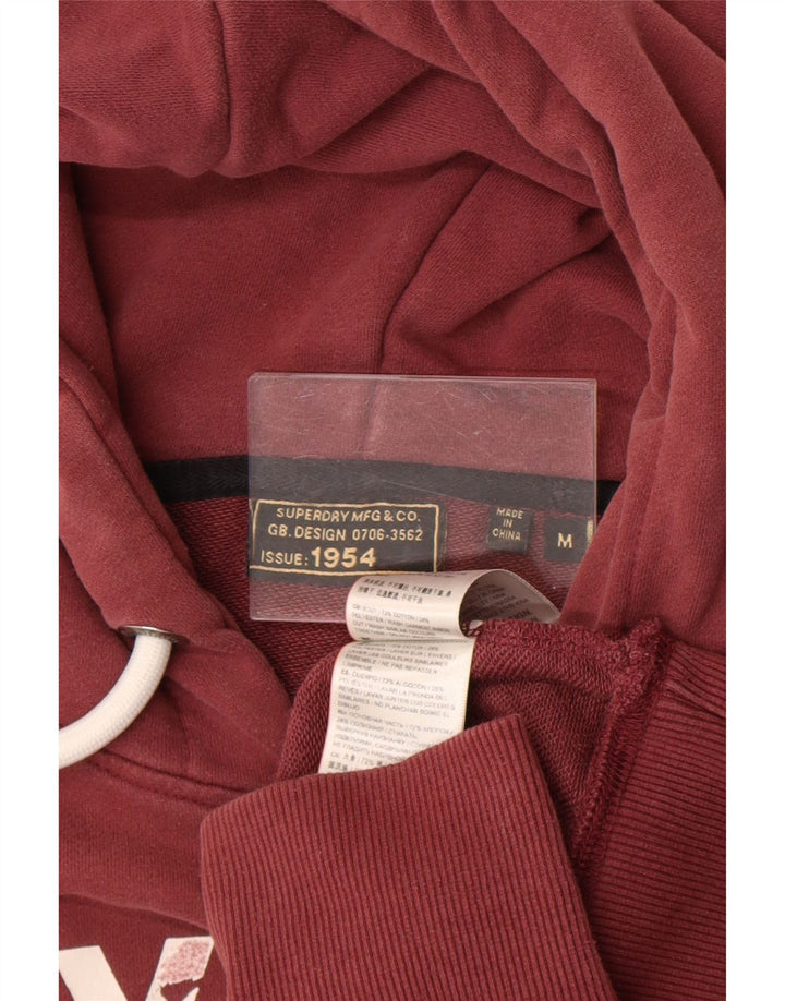 Superdry Grafisk hættetrøje til mænd Medium Bourgogne bomuld
