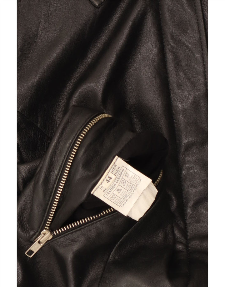 Vintage læderjakke til kvinder IT 44 Medium sort læder