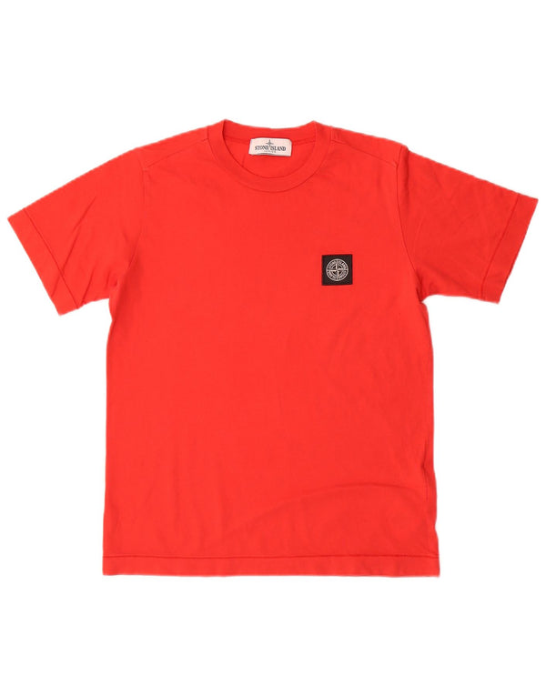 Stone Island Boys T-Shirt Top 9-10 År Rød Bomuld