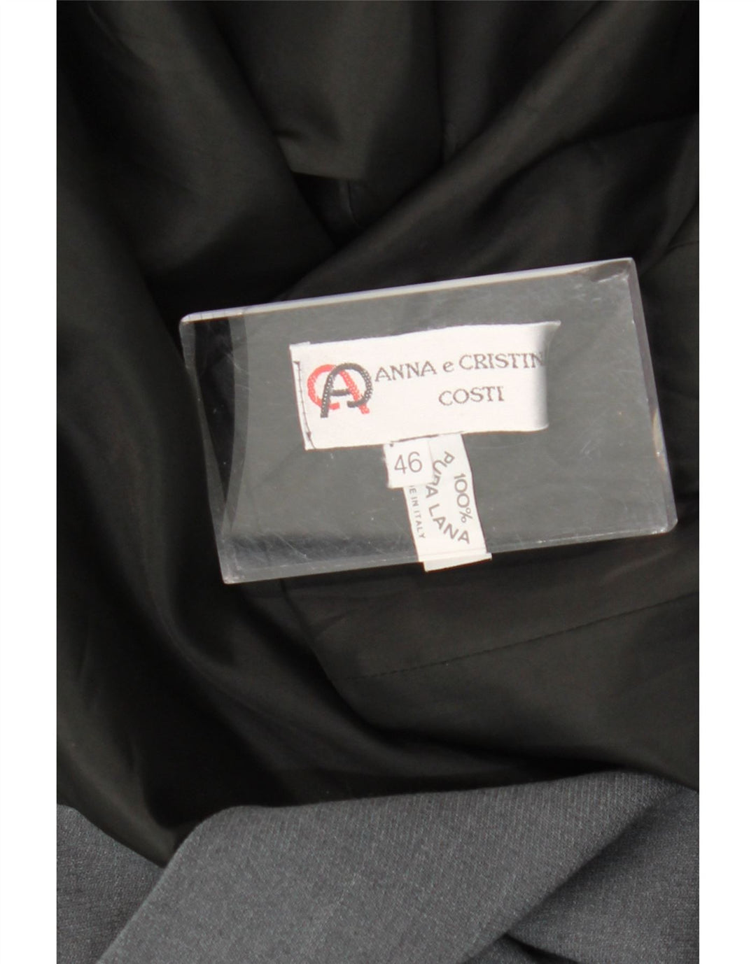 Vintage dobbeltradet frakke til kvinder IT 46, stor grå uld