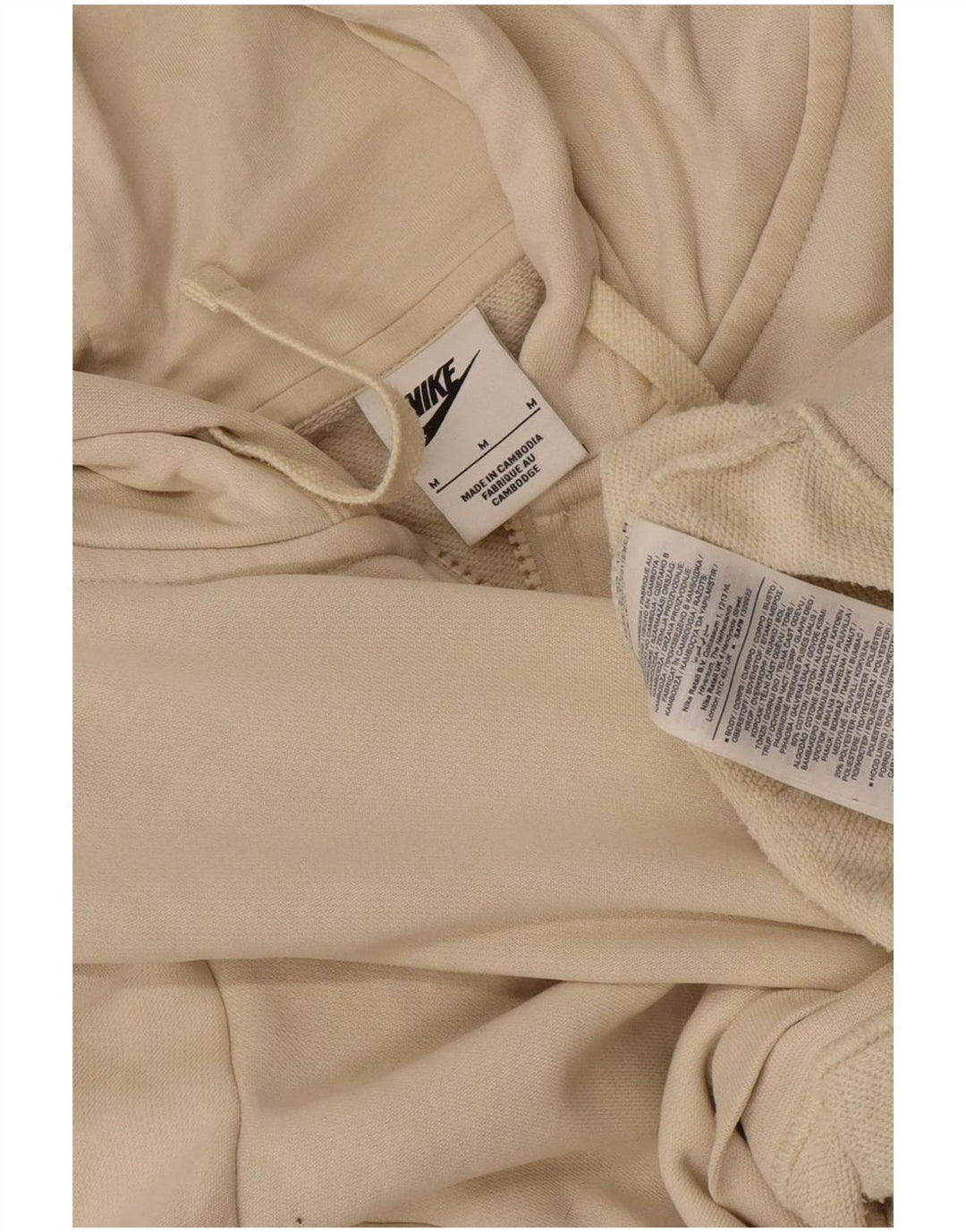 Nike hættetrøje med lynlås til kvinder UK 14 Medium Beige Bomuld