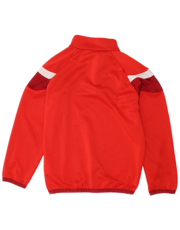 Puma Boys Zip Neck Pullover Træningsdragt Top 7-8 år Rød Colourblock