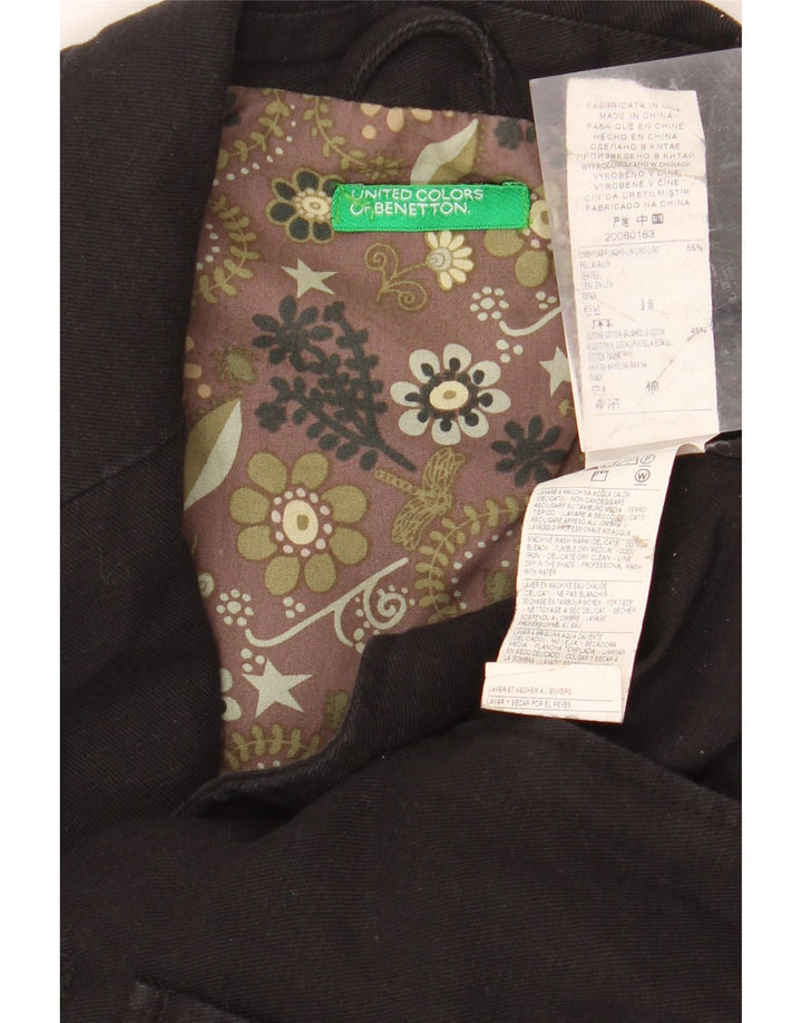 BENETTON Herre 3-knaps blazerjakke IT 48 Medium Sort hør