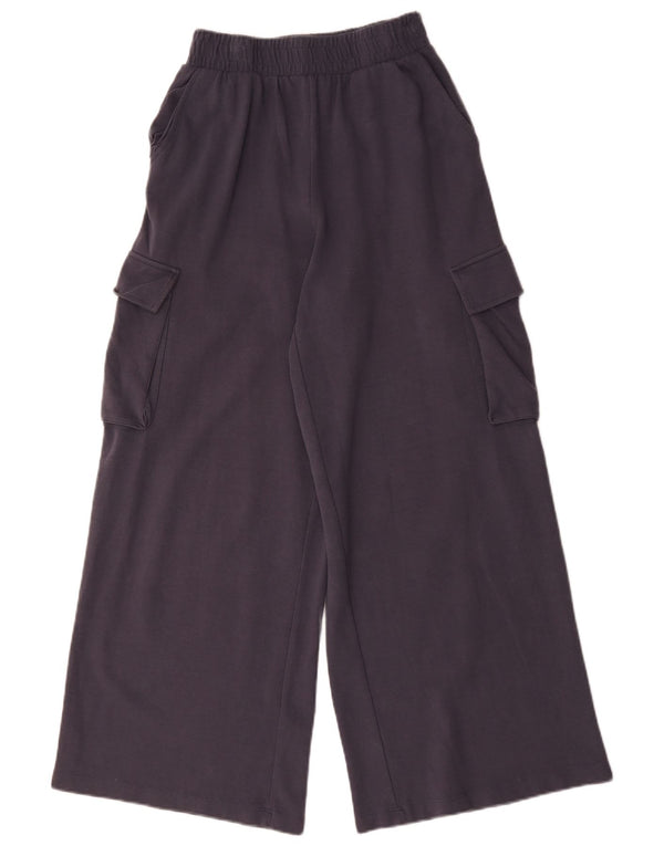 Zara Womens Wide Leg Cargo Træningsdragt Bukser UK 10 Small Navy Blue