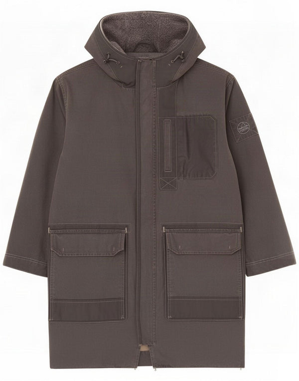 Murphy & Nye Herre Hooded Waxed Cotton Windbreaker Coat UK 42 XL Grey