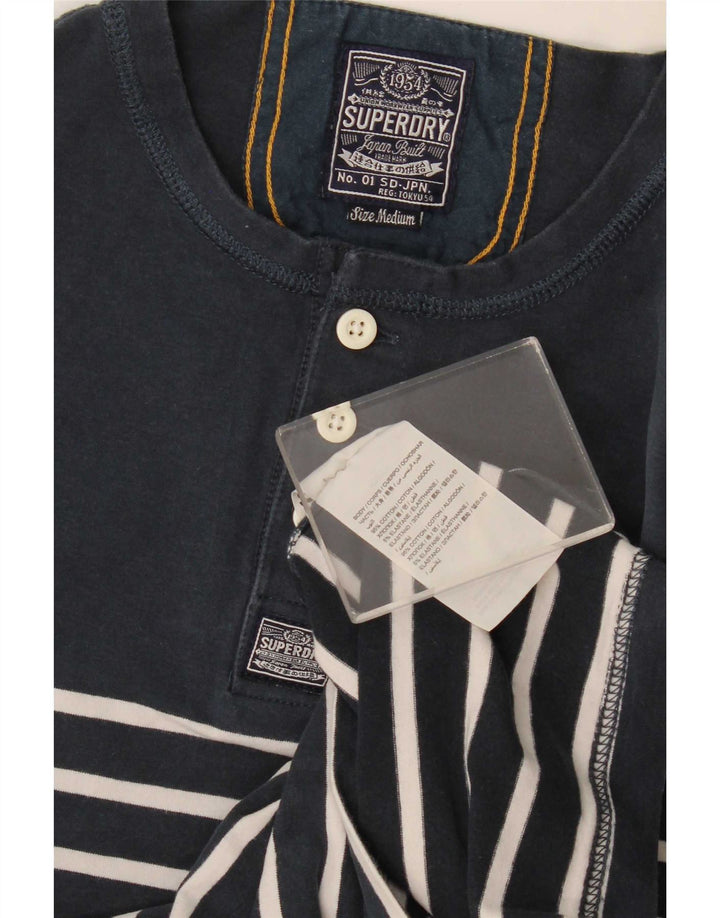 Superdry Regular Top Langærmet Medium Navyblå stribet bomuld