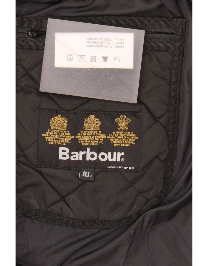 Barbour Herre Quiltet Jakke UK 42 XL Sort Polyester