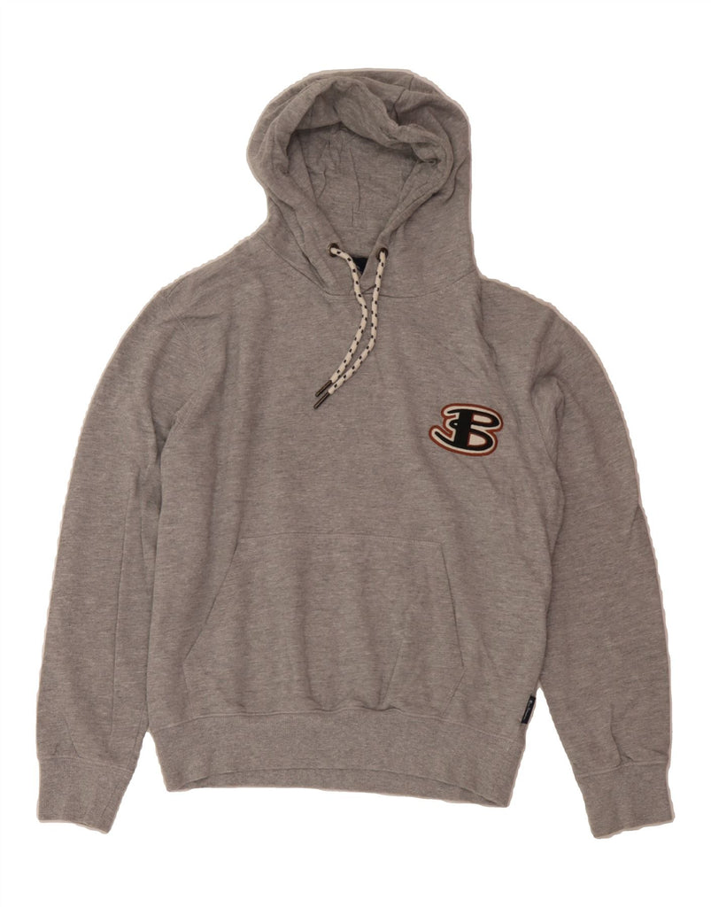 BEN SHERMAN Womens Oversized Graphic Hoodie Jumper UK 10 Small Grey Cotton Vintage Ben Sherman and Second-Hand Ben Sherman from Messina Hembry 
