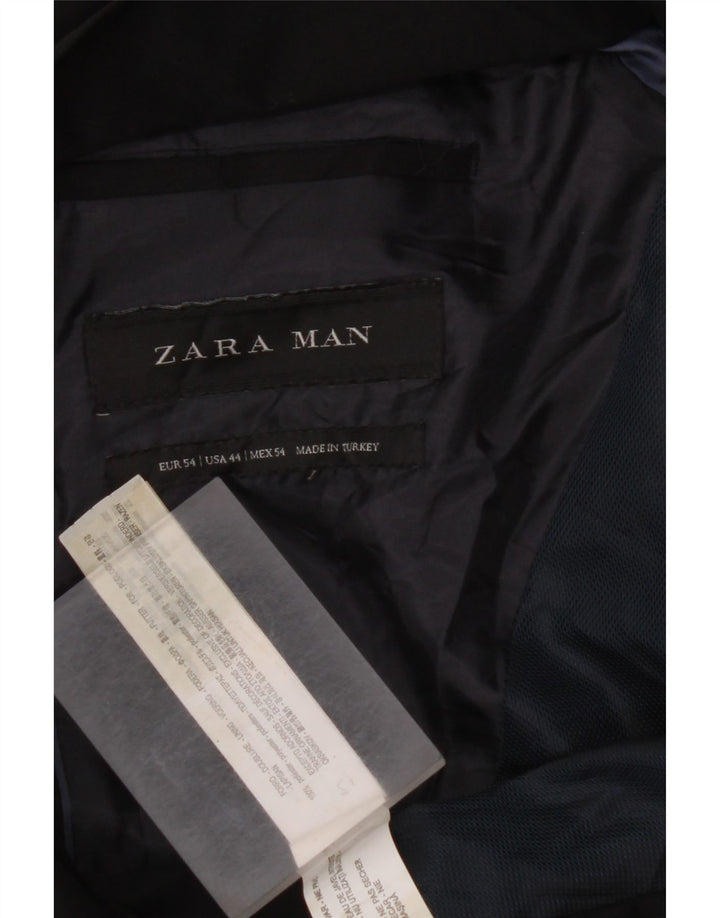 ZARA Herre 2-knaps blazerjakke EU 54 XL Sort viskose
