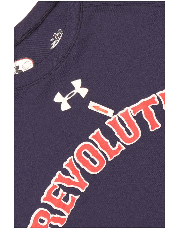 Under Armour Herre grafisk T-shirt Top Medium Navyblå Polyester