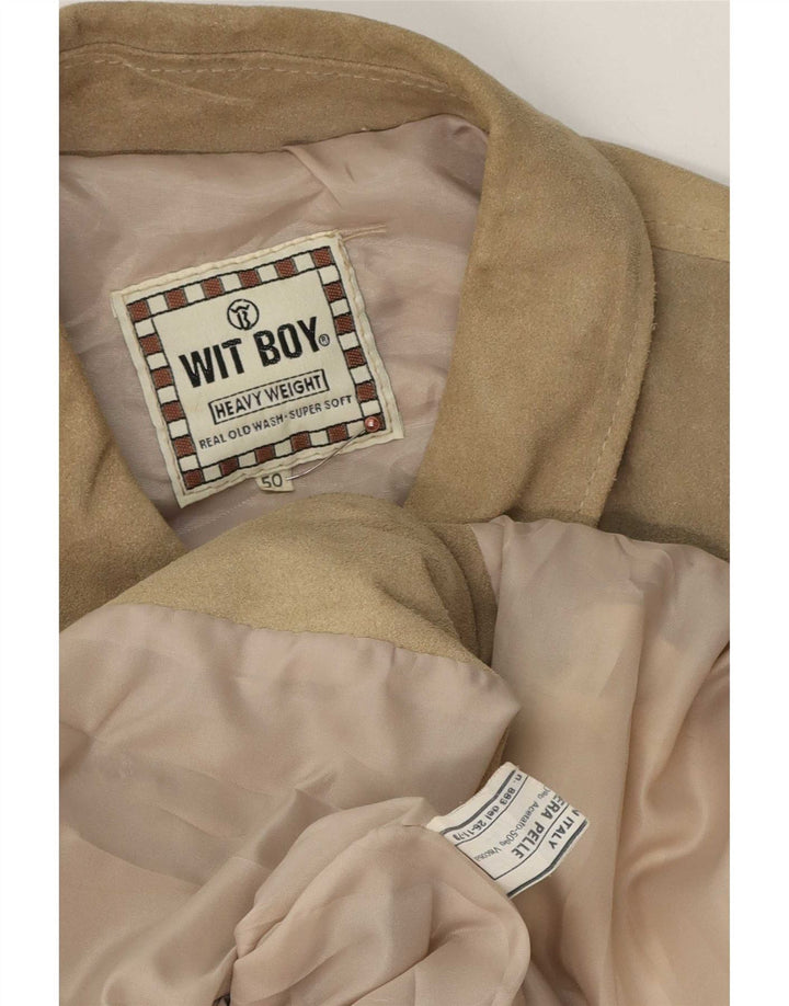 Wit Boy Herre Ruskindsjakke IT 50 Stort Beige Læder
