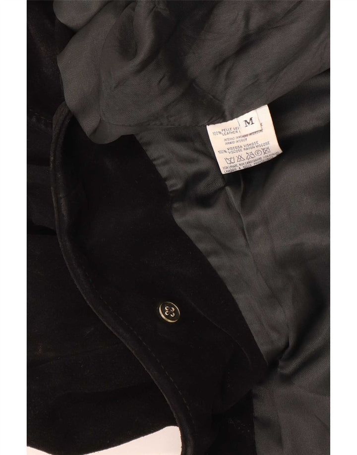 Sisley Herre Ruskindsjakke UK 38 Medium Sort Læder
