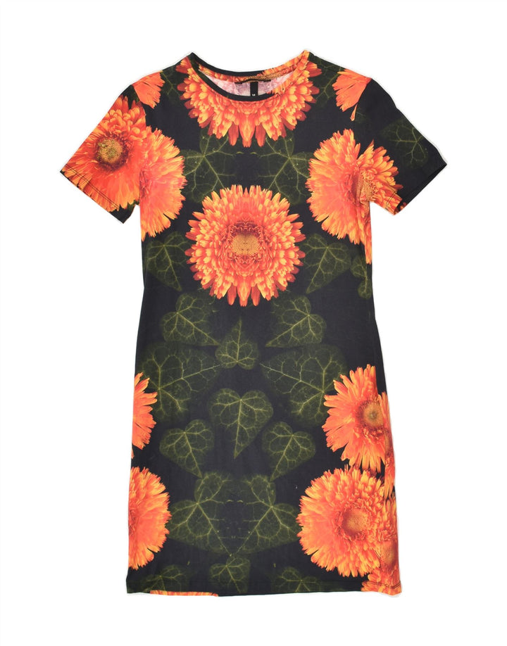 DESIGUAL Womens Shift Dress UK 12 Medium Black Floral Polyester | Vintage Desigual | Thrift | Second-Hand Desigual | Used Clothing | Messina Hembry 