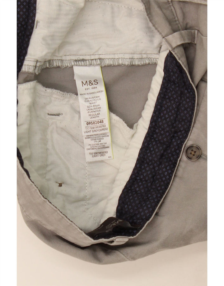 MARKS & SPENCER Chino-shorts til mænd W32 mellemgrå bomuld