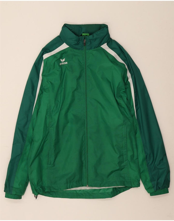 Erima Regnjakke med hætte til mænd UK 38 Medium Green Colourblock Polyamid