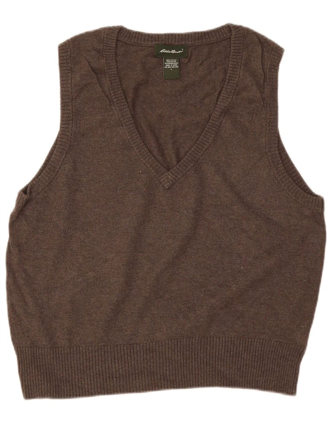 Eddie Bauer Dame Vest Tank Top UK 16 Stor Brun Bomuld