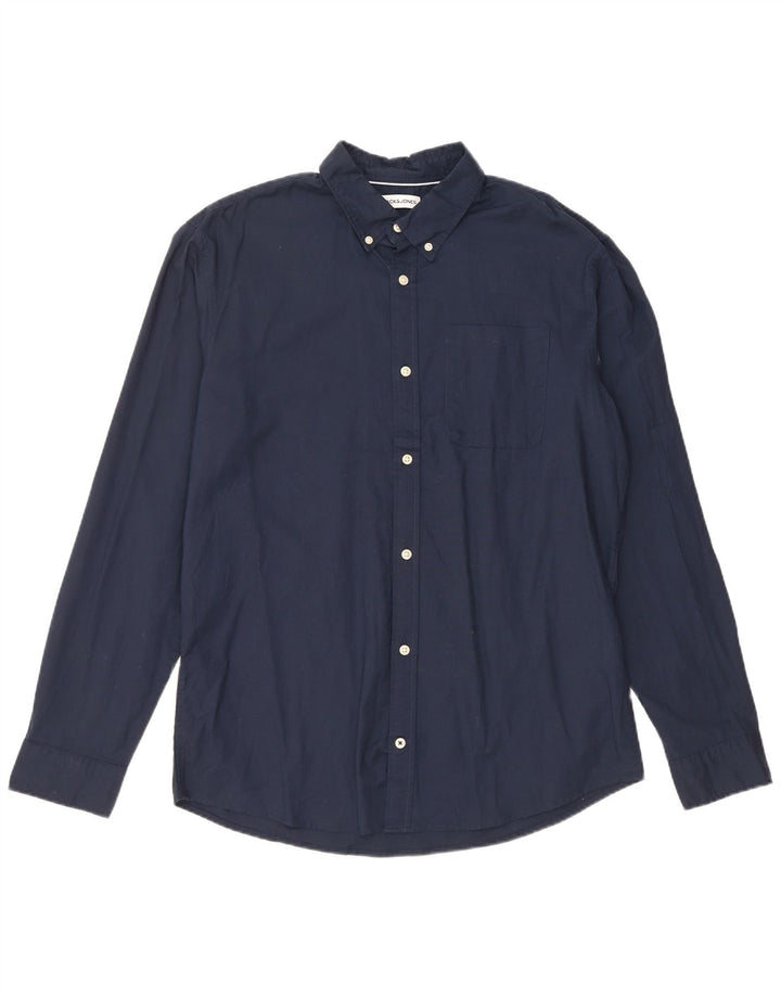 Jack & Jones herreskjorte XL marineblå bomuld