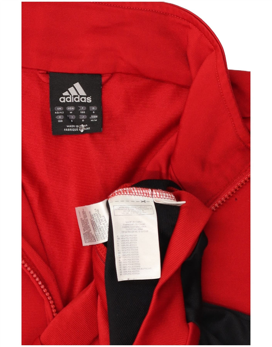 Adidas Træningsdragt til mænd Topjakke UK 40/42 Medium Rød Colourblock Polyester
