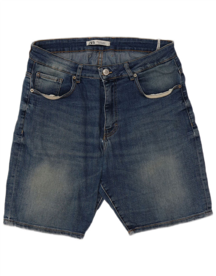 Zara Herre Denim Shorts EU 44 Large W34 Blue Cotton