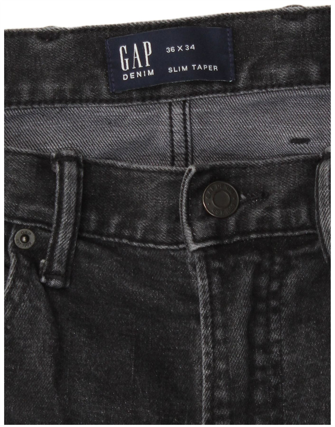 Gap Herre Slim Tapered Jeans W36 L34 Grå Bomuld