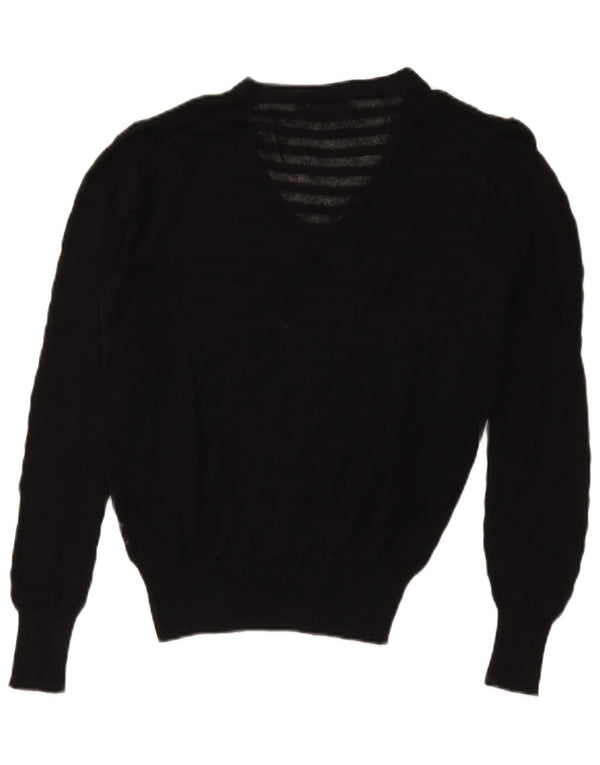 Zara Herre See Through V-hals sweater Medium Sort Ramie