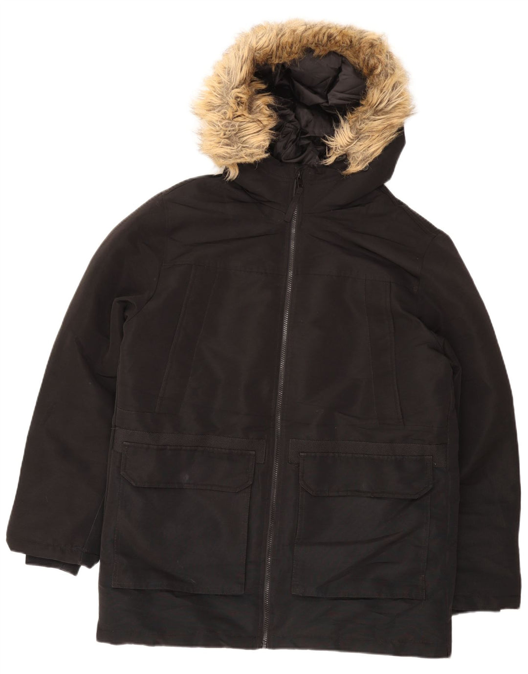 Jack & Jones Herre Hooded Parka Jacket UK 40 Large Black Polyester