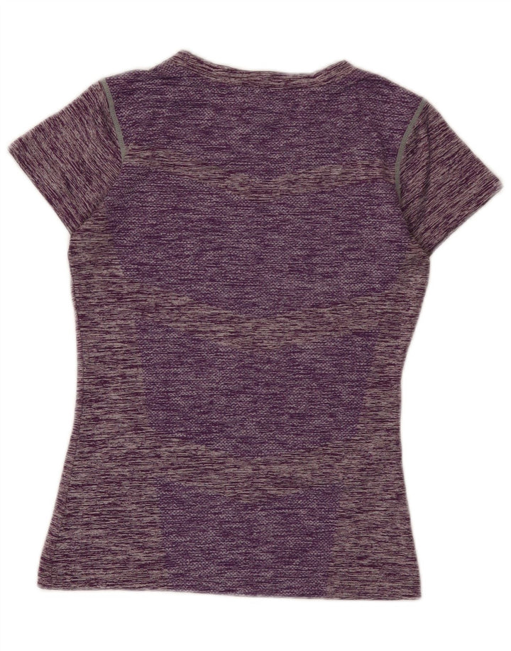 Nike Dame Dri Fit T-Shirt Top UK 12 Medium Lilla Flecked Polyester