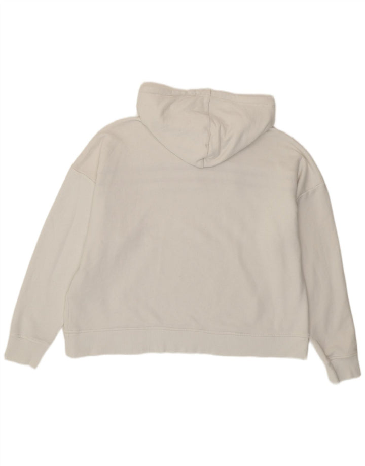 TOMMY HILFIGER Oversized grafisk hættetrøje til kvinder UK 18 XL Hvid