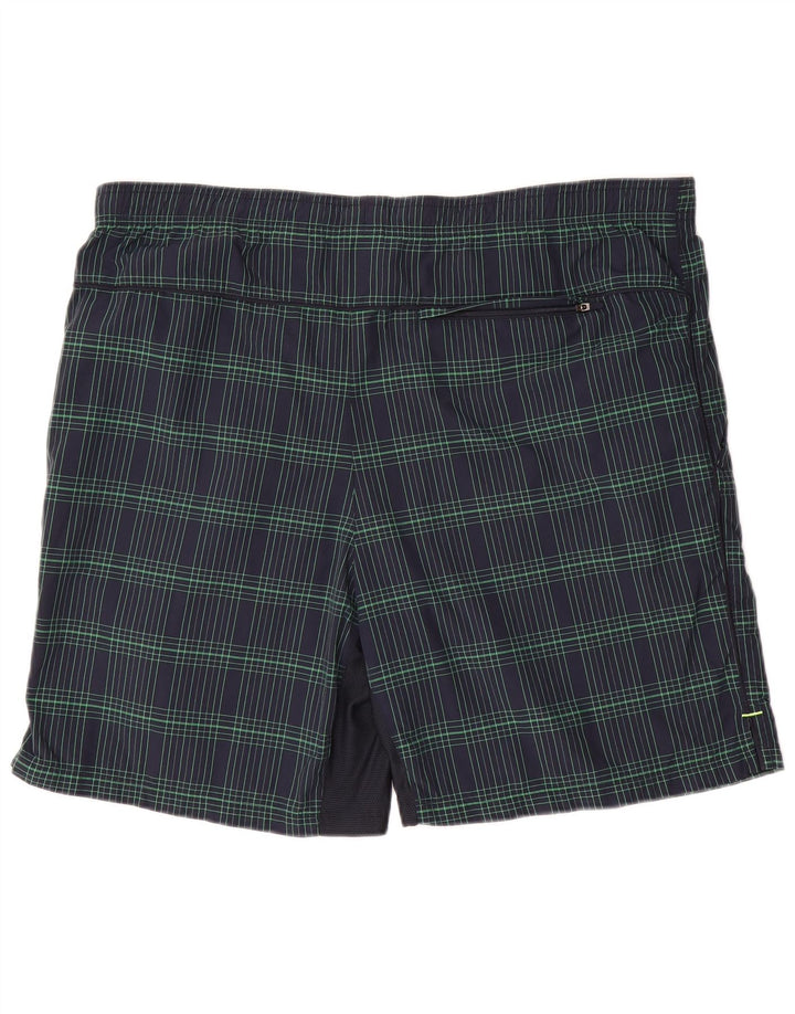 Nike Mens Swimming Shorts Large  Navy Blue Check Nylon