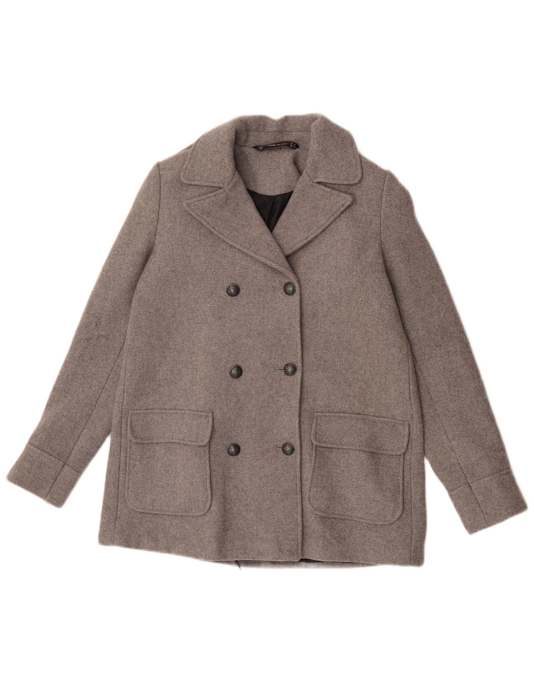 Zara Dame Trafaluc Ærtefrakke UK 6 XS Grå Polyester