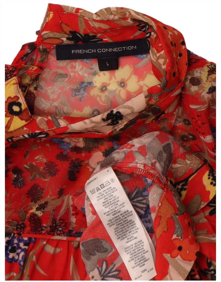 French Connection Dame Langærmet Bluse Top UK 16 Large Red Floral