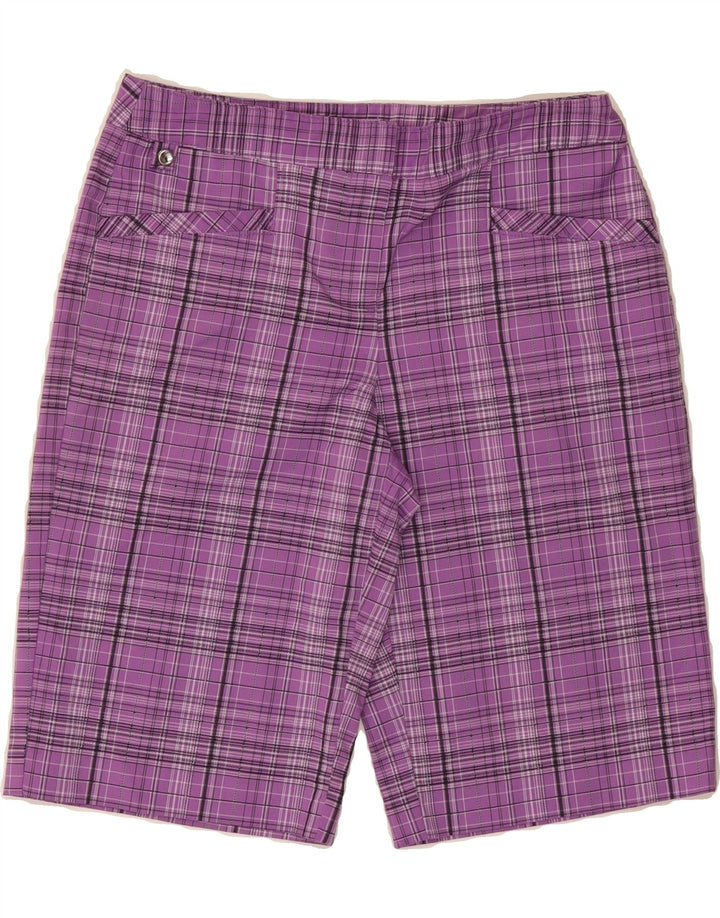 IZOD Womens Casual Shorts US 2 XS W28 Purple Check Polyester Vintage Izod and Second-Hand Izod from Messina Hembry 