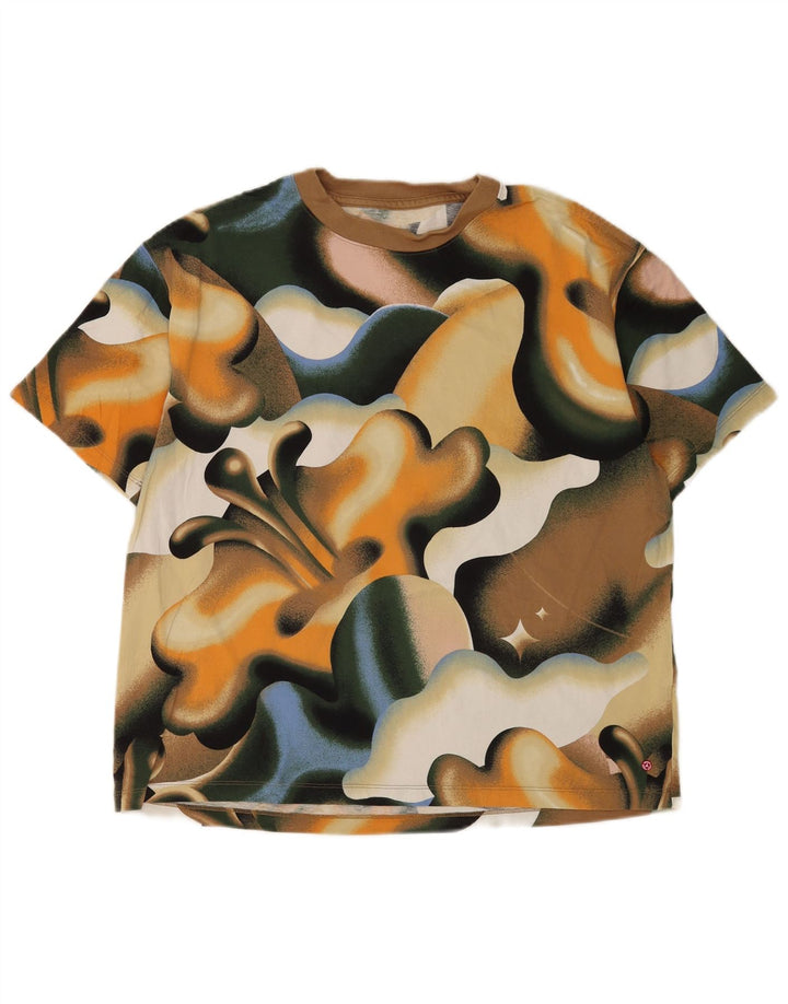 Jordan Herre abstrakt mønster Loose Fit T-shirt Top Stor Beige