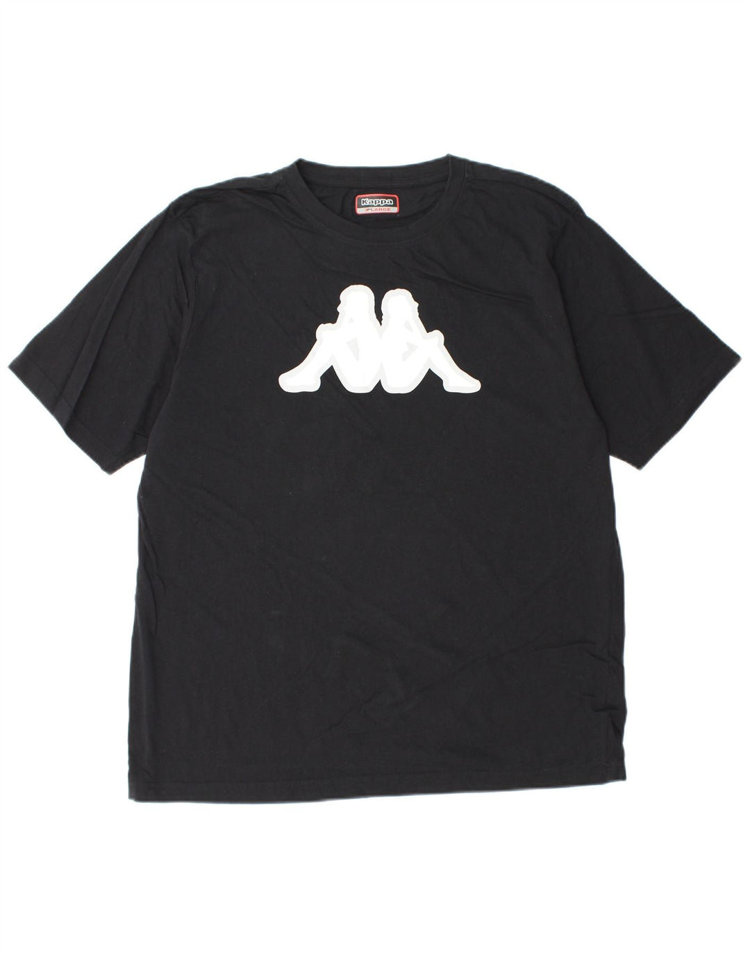 KAPPA Herre grafisk T-shirt top XL sort bomuld