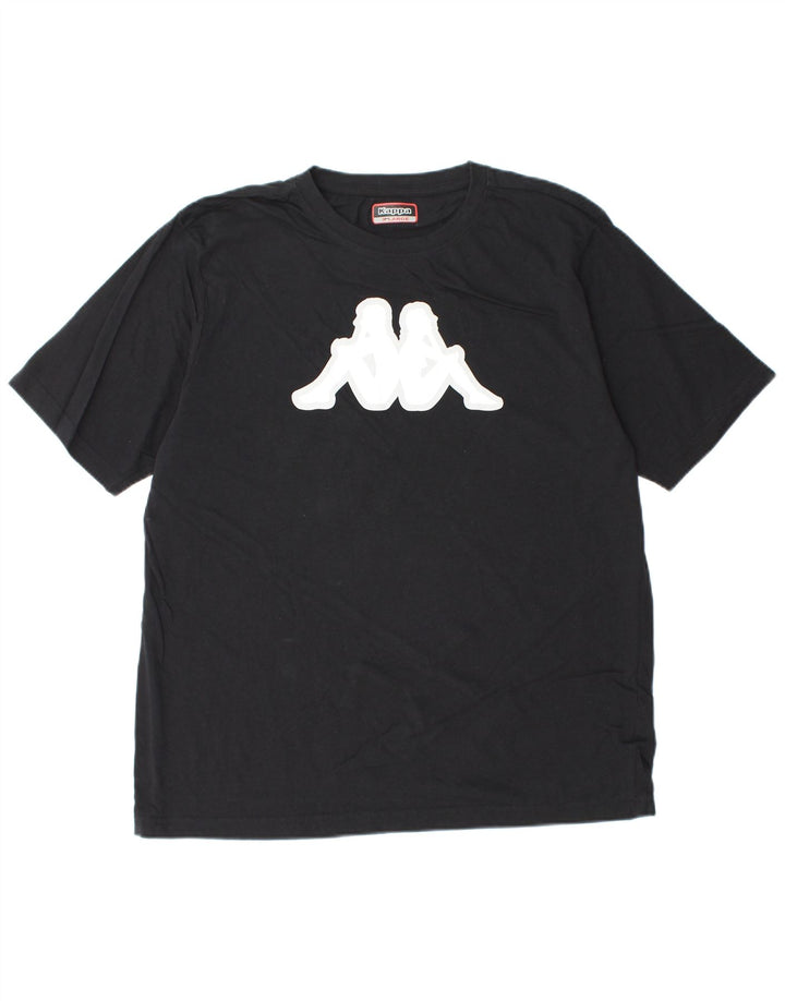 KAPPA Herre grafisk T-shirt top XL sort bomuld
