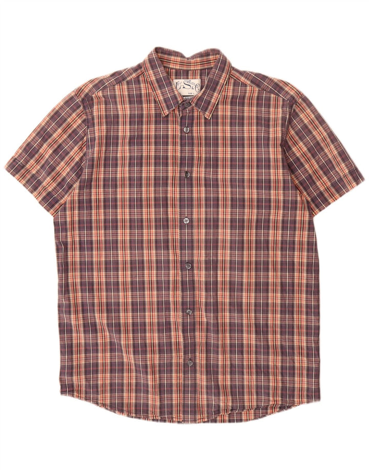 Levi's kortærmet herreskjorte med klassisk pasform Stor flerfarvet ternet bomuld