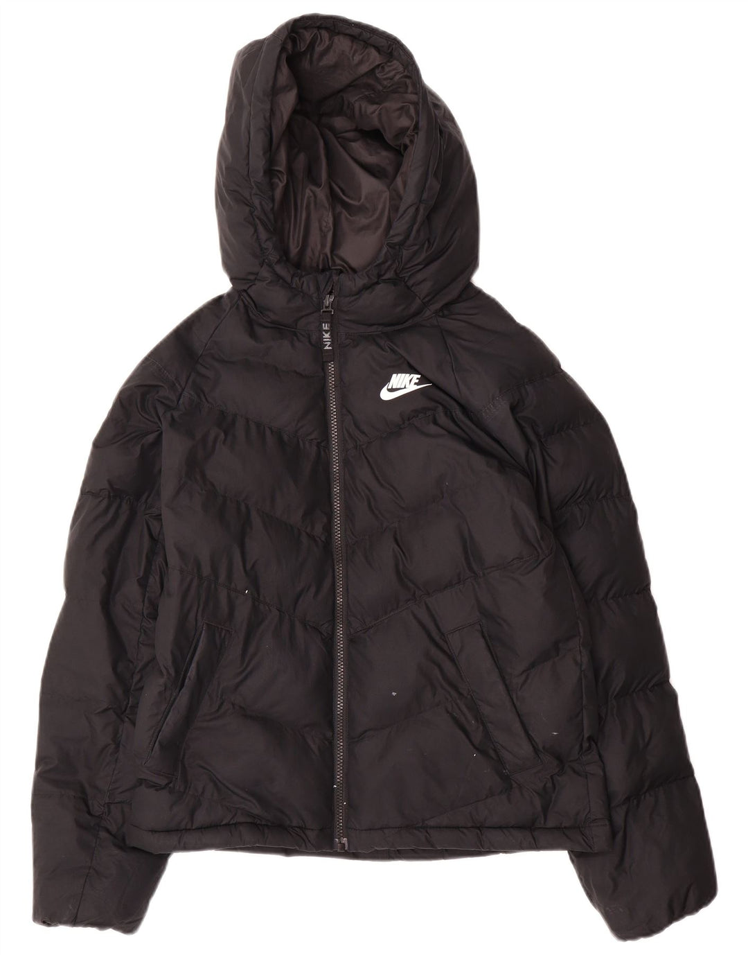 Nike drenge hættepolstret jakke 12-13 år stor sort polyester