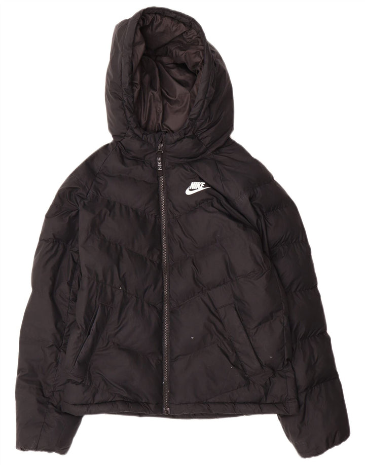 Nike drenge hættepolstret jakke 12-13 år stor sort polyester