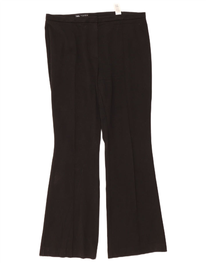Zara Dame Bootcut Casual Bukser XL W32 L33 Sort Polyester