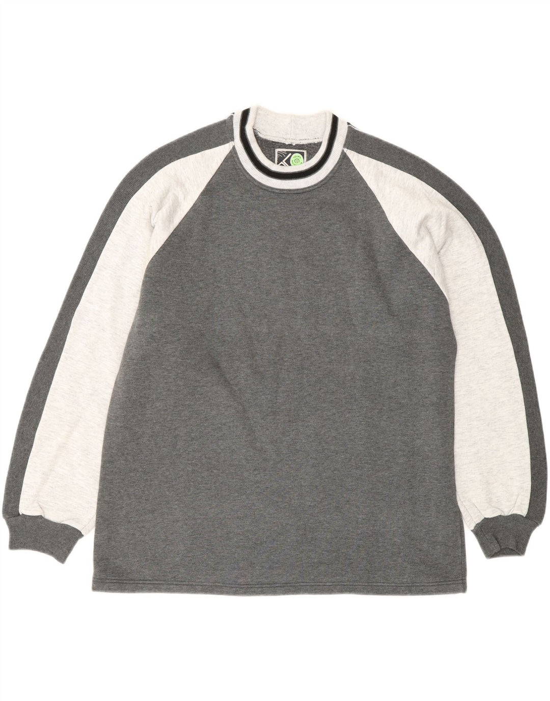 Vintage sweatshirt til mænd, stor grå farveblok akryl