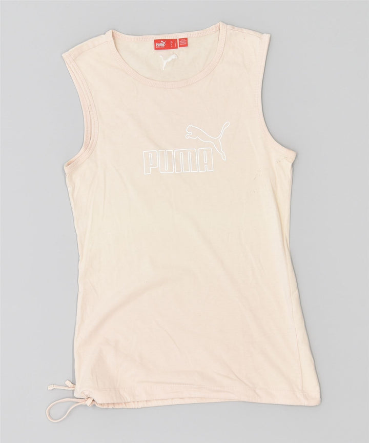 PUMA grafisk vest top til kvinder 10 Small off white bomuld