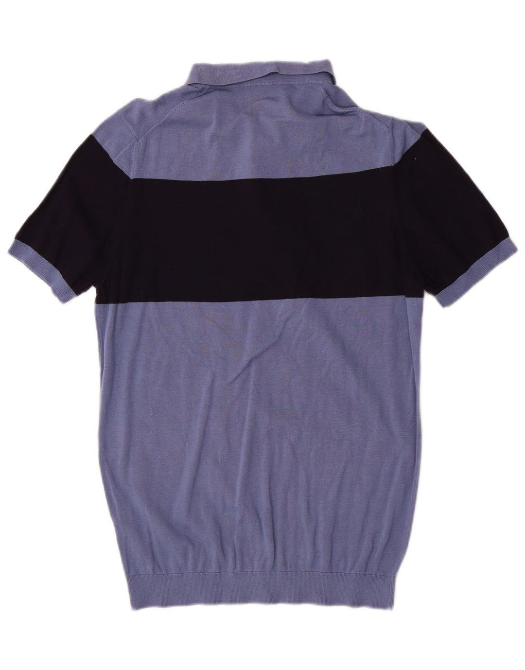 Massimo Dutti Herre Polo Neck Jumper Sweater Medium Blue Colourblock