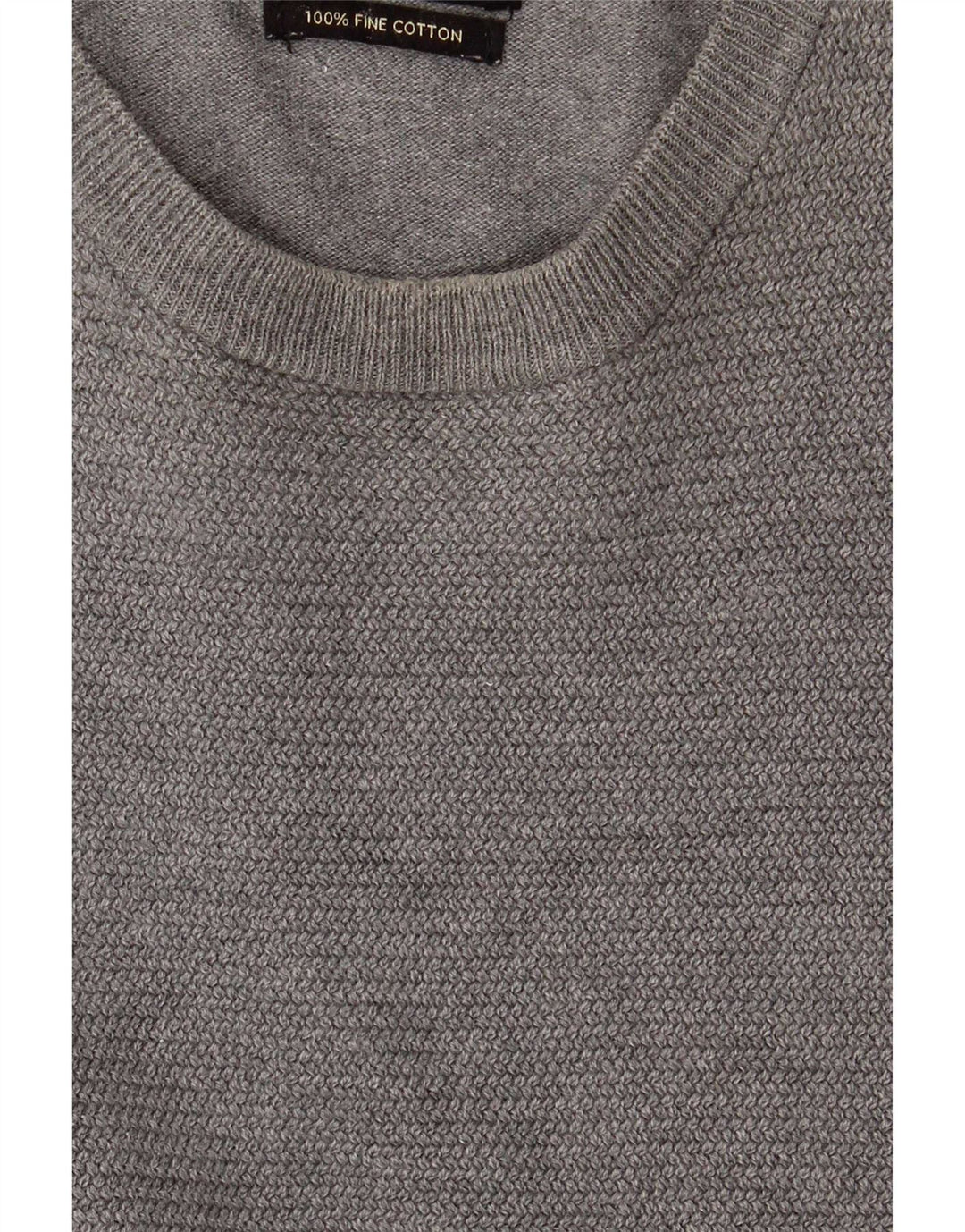 Zara Herre sweater med rund hals, mellemgrå bomuld