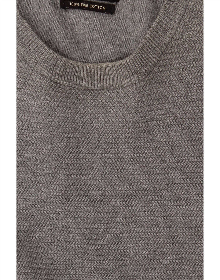 Zara Herre sweater med rund hals, mellemgrå bomuld