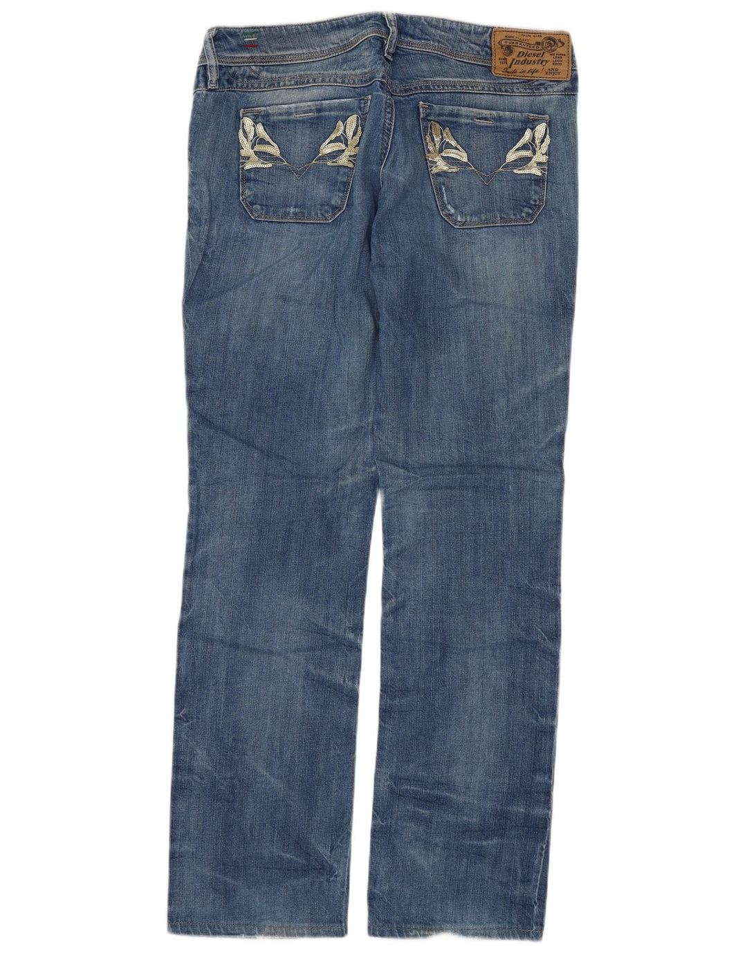 DIESEL Dame Lowky Straight Jeans W30 L29 Blå Bomuld