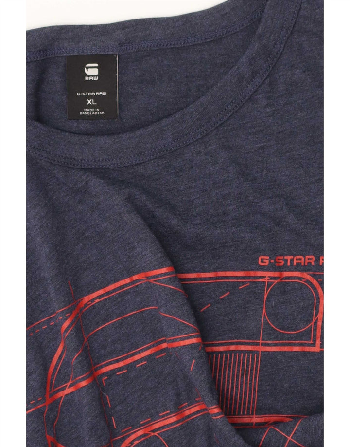 G-Star Herre grafisk T-shirt Top XL Marineblå