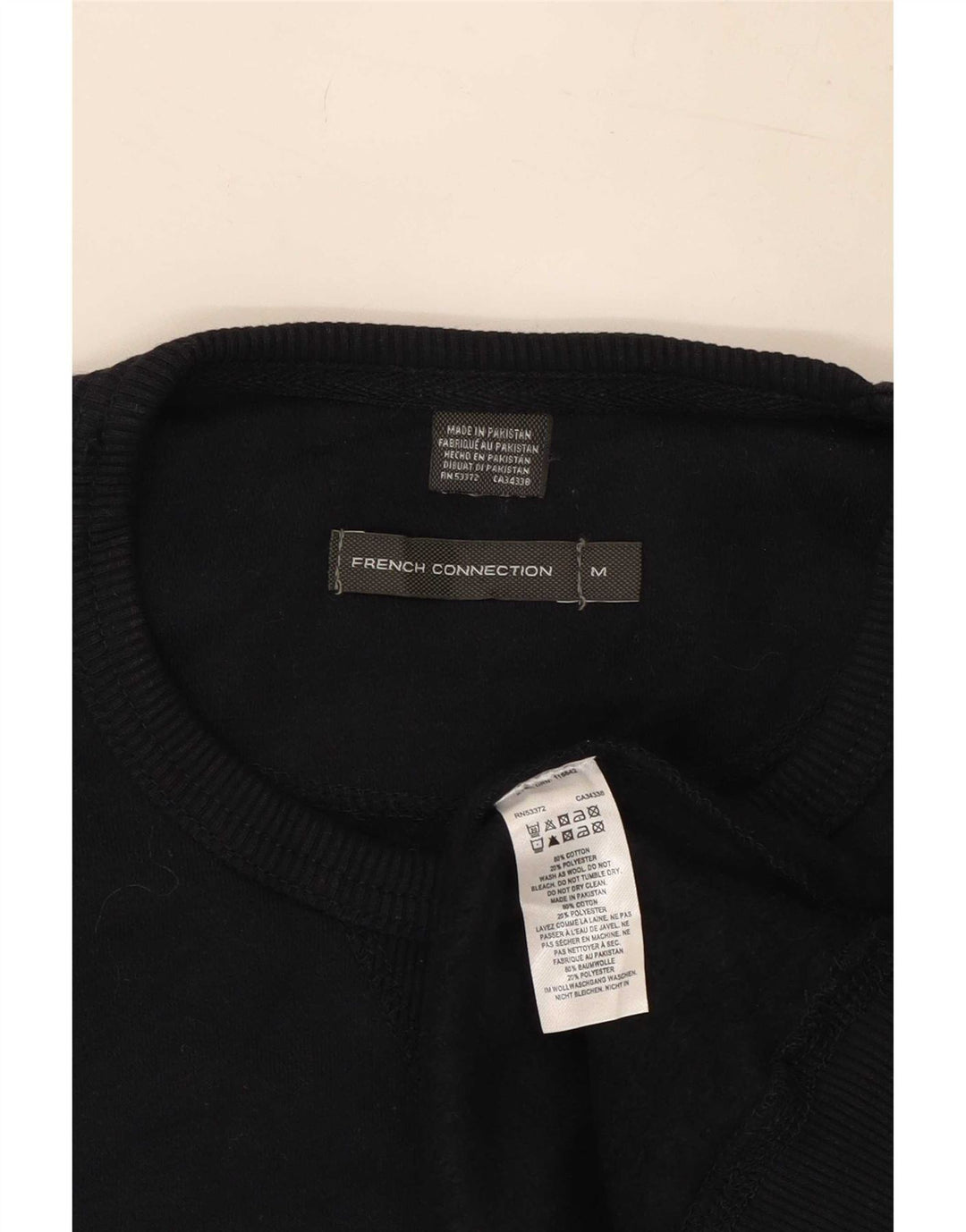 French Connection Herre Crew Neck Jumper Sweater Medium Navy Blue Bomuld
