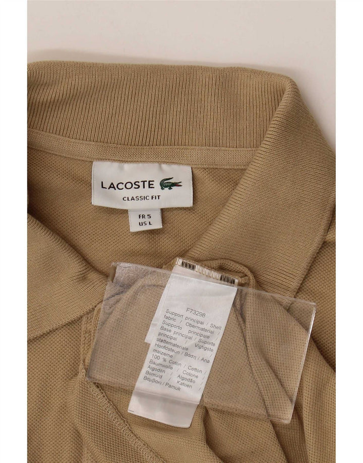Lacoste Herre Poloskjorte i klassisk pasform Størrelse 5 Large Beige Bomuld
