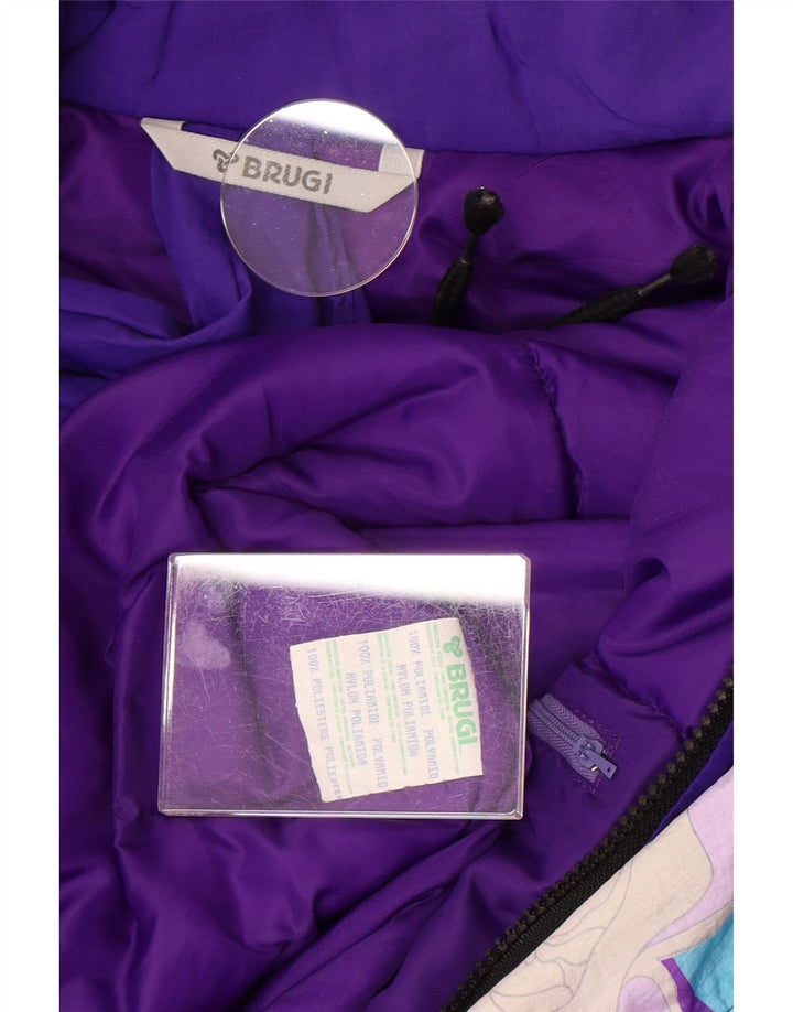 Brugi Dame Hætte Ski Jumpsuit UK 14 Medium Lilla Colourblock Polyamid